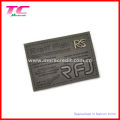 Fashion Leather Label with Metal Logo for Jeans